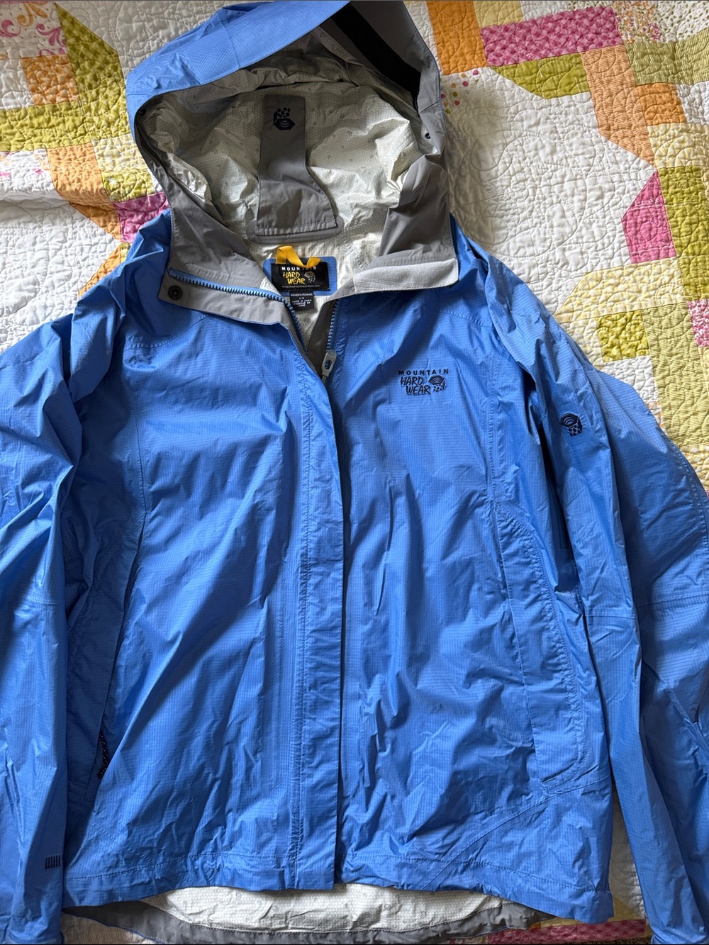 Mountain Hardwear Sky Blue Hooded Rain Shell